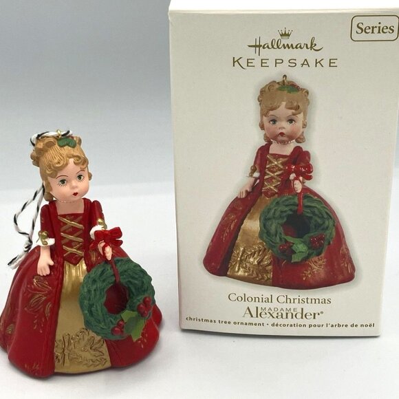 Madame Alexander Colonial Christmas 2012 Hallmark Ornament Red Brocade Dress - Picture 1 of 10
